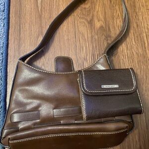 Nine West Dark Brown Shoulder Bag with wallet